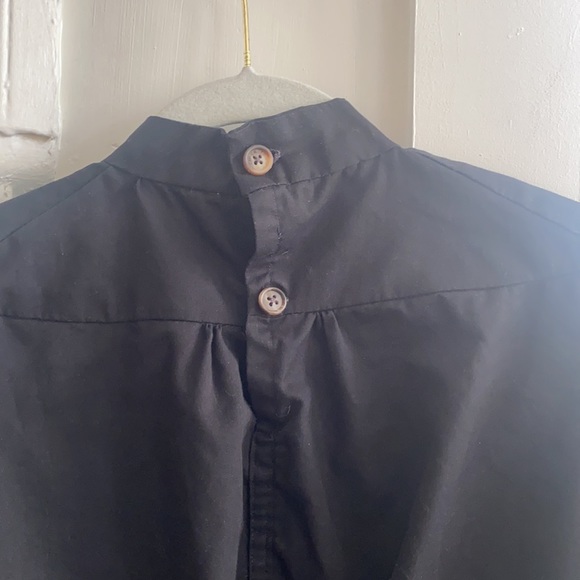 Long Sleeve Mock Neck Peasant Blouse Button Back - Picture 10 of 12